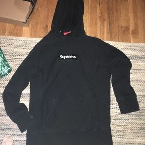 Black supreme box logo hoodie